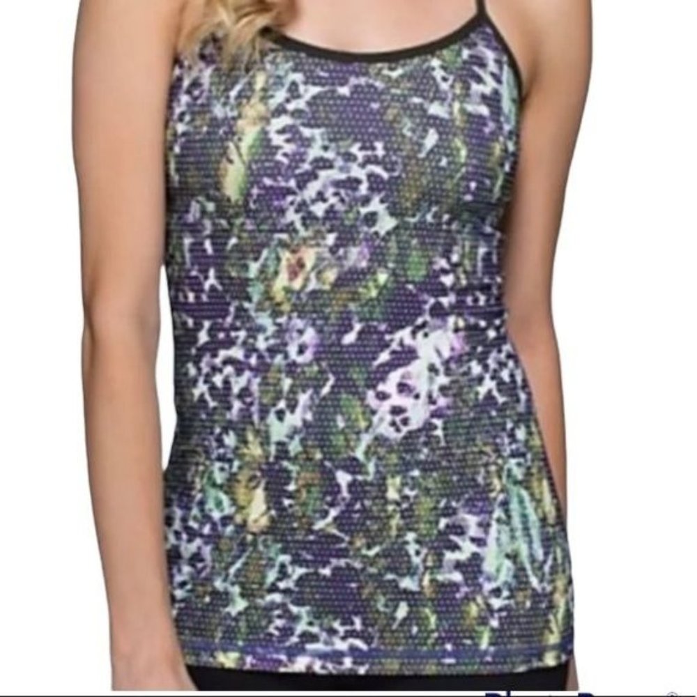 Lululemon Size 6 Tank Top Power Y Multicolor Art to Wear Scoop Neck